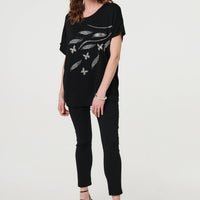 Sparkly Embellished Relaxed T-Shirt