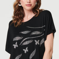 Sparkly Embellished Relaxed T-Shirt