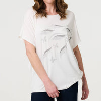 Sparkly Embellished Relaxed T-Shirt