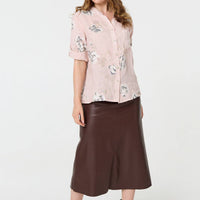 Floral 3/4 Turn-Up Sleeve Blouse