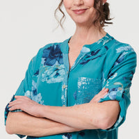 Floral Sequin Detail 3/4 Sleeve Blouse
