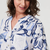 Floral Sequin Embellished Blouse Top