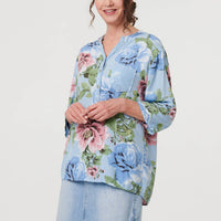Floral Sequin Embellished Relaxed Blouse