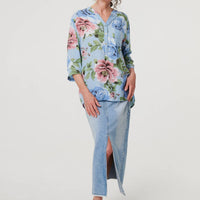 Floral Sequin Embellished Relaxed Blouse