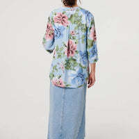 Floral Sequin Embellished Relaxed Blouse