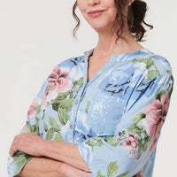Floral Sequin Embellished Relaxed Blouse
