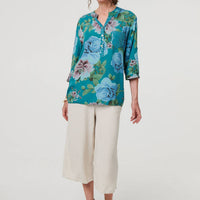 Floral Sequin Embellished Relaxed Blouse