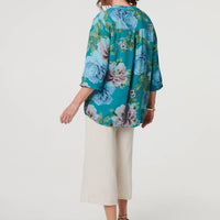 Floral Sequin Embellished Relaxed Blouse