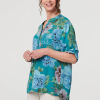 Floral Sequin Embellished Relaxed Blouse