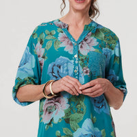 Floral Sequin Embellished Relaxed Blouse