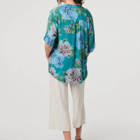 Floral Sequin Embellished Relaxed Blouse