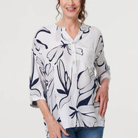 Floral Sequin Detail Relaxed Blouse