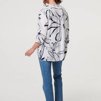 Floral Sequin Detail Relaxed Blouse