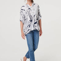 Floral Sequin Detail Relaxed Blouse