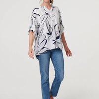 Floral Sequin Detail Relaxed Blouse