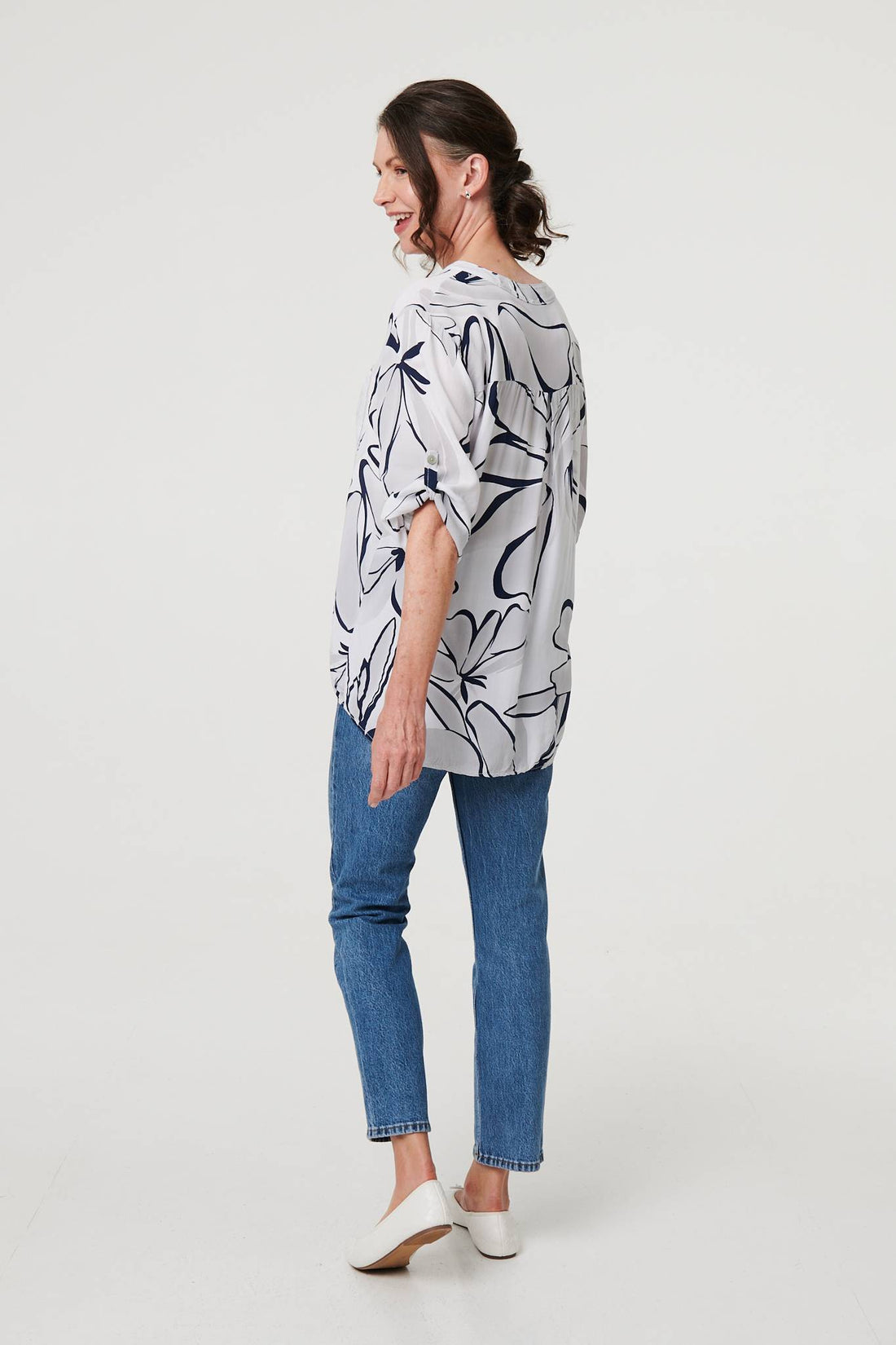 Floral Sequin Detail Relaxed Blouse