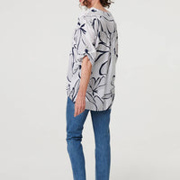 Floral Sequin Detail Relaxed Blouse