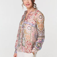 Mosaic Print Long Sleeve Shirt