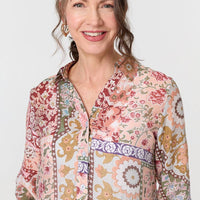 Mosaic Print Long Sleeve Shirt
