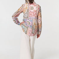 Mosaic Print Long Sleeve Shirt