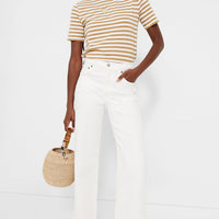 Cream Pot De Miel Bag with Bamboo Handle