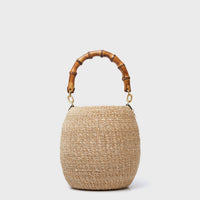 Cream Pot De Miel Bag with Bamboo Handle