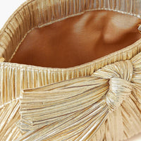 Gold Rayne Pleated Frame Clutch