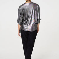 Metallic 3/4 Batwing Sleeve Top