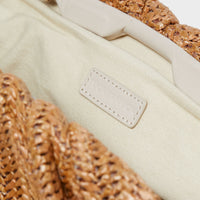 Dark Raffia Slouchy Clutch