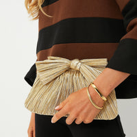 Gold Rayne Pleated Frame Clutch